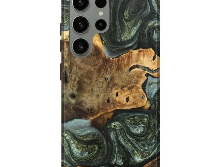 Galaxy S24 Ultra Wood+Resin Live Edge Phone Case - Devante (Green, 709838) Supply