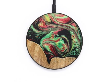 Circle Wood+Resin Wireless Charger - Brent (Green, 708053) For Sale