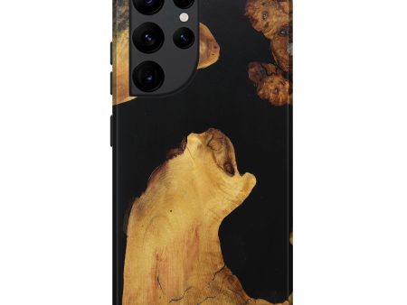 Galaxy S22 Ultra Wood+Resin Live Edge Phone Case - Jane (Pure Black, 707767) on Sale