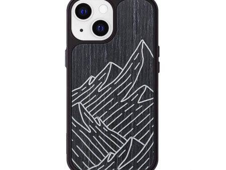 iPhone 13 Wood+Resin Phone Case - Mountain - Ebony (Curated) Cheap