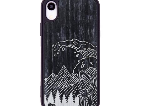 iPhone Xr Wood+Resin Phone Case - Wave - Ebony (Curated) Hot on Sale