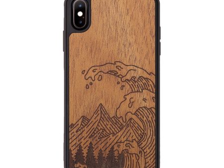 iPhone Xs Max Wood+Resin Phone Case - Wave - Mahogany (Curated) For Cheap