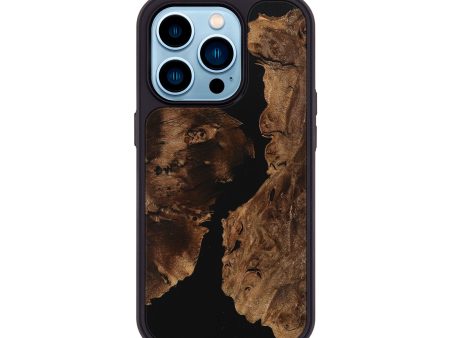 iPhone 14 Pro Wood+Resin Phone Case - Constance (Pure Black, 708413) For Cheap