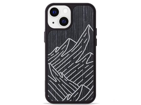 iPhone 13 mini Wood+Resin Phone Case - Mountain - Ebony (Curated) Discount