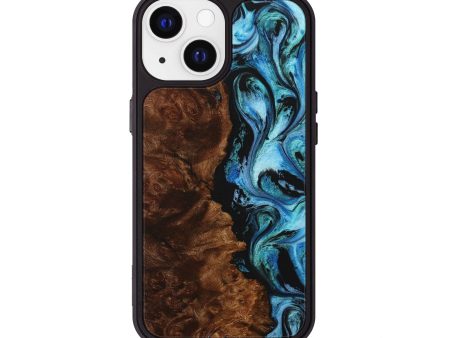 iPhone 13 Wood+Resin Phone Case - Lance (Blue, 708281) For Discount