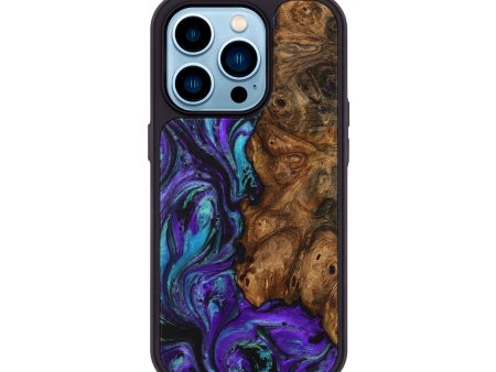 iPhone 14 Pro Wood+Resin Phone Case - Aubrie (Purple, 708029) Cheap