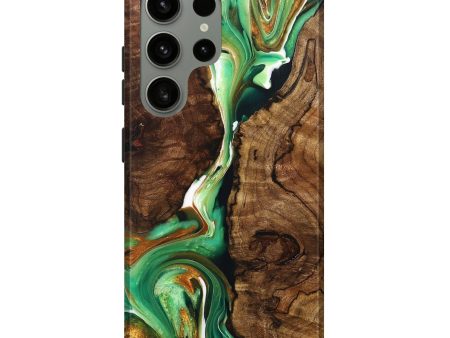 Galaxy S24 Ultra Wood+Resin Live Edge Phone Case - Bethany (Green, 707076) Online Sale