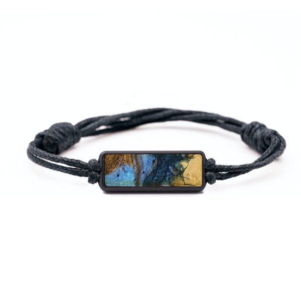 Classic Wood+Resin Bracelet - Chandler (Teal & Gold, 709216) For Sale