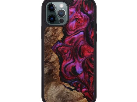 iPhone 12 Pro Wood+Resin Phone Case - Marjorie (Red, 706993) Discount