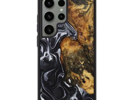 Galaxy S24 Ultra Wood+Resin Phone Case - Teagan (Black & White, 705668) Online