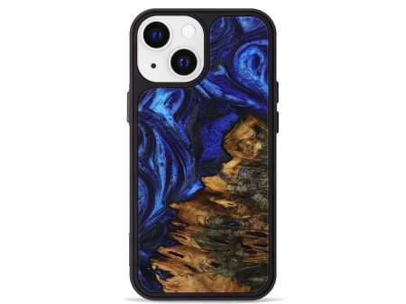 iPhone 13 mini Wood+Resin Phone Case - Ramon (Blue, 709334) Cheap