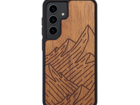 Galaxy S24 Wood+Resin Phone Case - Mountain - Mahogany (Curated) Online Sale