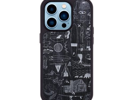 iPhone 14 Pro Wood+Resin Phone Case - Collage - Ebony (Curated) Hot on Sale