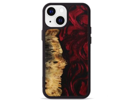 iPhone 13 mini Wood+Resin Phone Case - Lydia (Red, 706990) Cheap