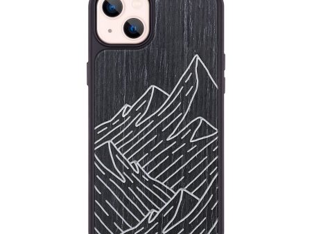 iPhone 14 Plus Wood+Resin Phone Case - Mountain - Ebony (Curated) For Discount