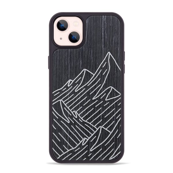 iPhone 14 Plus Wood+Resin Phone Case - Mountain - Ebony (Curated) For Discount