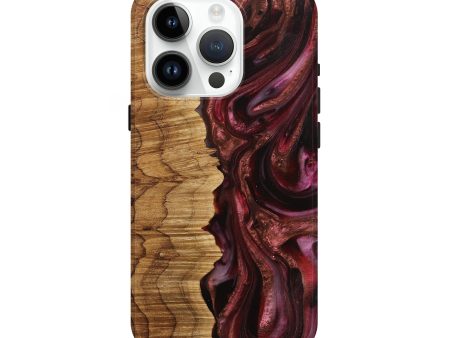 iPhone 15 Pro Wood+Resin Live Edge Phone Case - Deloris (Red, 709832) on Sale