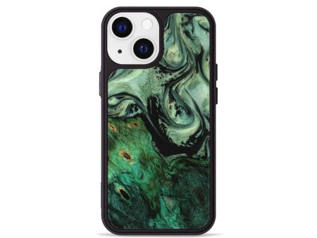 iPhone 13 mini Wood+Resin Phone Case - Jorge (Green, 707740) For Cheap