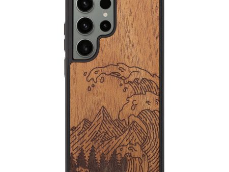 Galaxy S23 Ultra Wood+Resin Phone Case - Wave - Mahogany (Curated) Sale