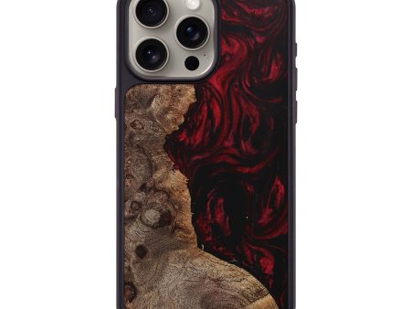 iPhone 15 Pro Max Wood+Resin Phone Case - Tierra (Red, 706985) Cheap