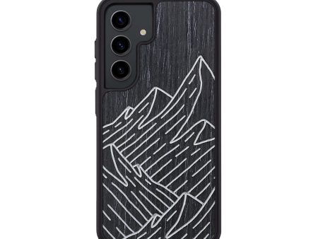 Galaxy S24 Wood+Resin Phone Case - Mountain - Ebony (Curated) Sale