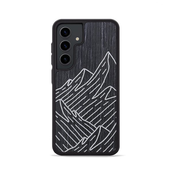 Galaxy S24 Wood+Resin Phone Case - Mountain - Ebony (Curated) Sale