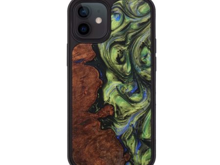 iPhone 12 Wood+Resin Phone Case - Dominique (Green, 707954) Online