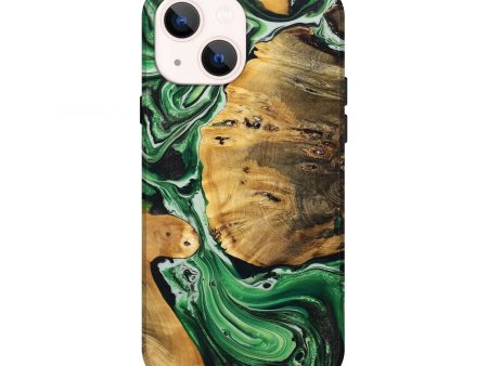 iPhone 13 Wood+Resin Live Edge Phone Case - Mckenzie (Green, 708435) Online Sale