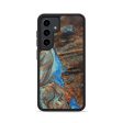 Galaxy S24 Wood+Resin Phone Case - Beatrice (Teal & Gold, 710078) Supply