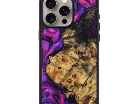 iPhone 15 Pro Max Wood+Resin Phone Case - Daisy (Purple, 709418) on Sale