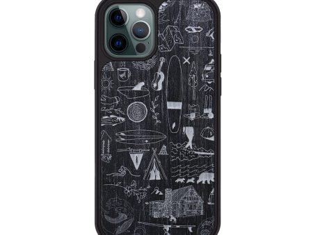 iPhone 12 Pro Wood+Resin Phone Case - Collage - Ebony (Curated) For Sale