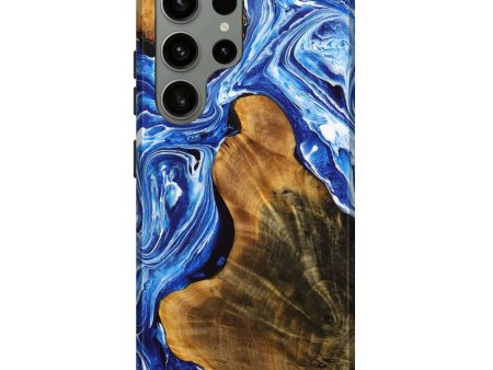 Galaxy S23 Ultra Wood+Resin Live Edge Phone Case - Selena (Blue, 707778) Sale