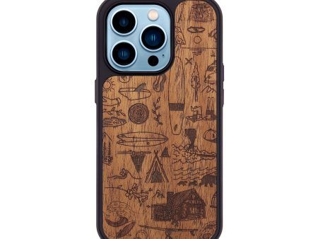 iPhone 14 Pro Wood+Resin Phone Case - Collage - Mahogany (Curated) Online now