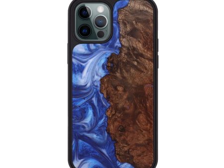 iPhone 12 Pro Wood+Resin Phone Case - Winifred (Blue, 708297) Supply