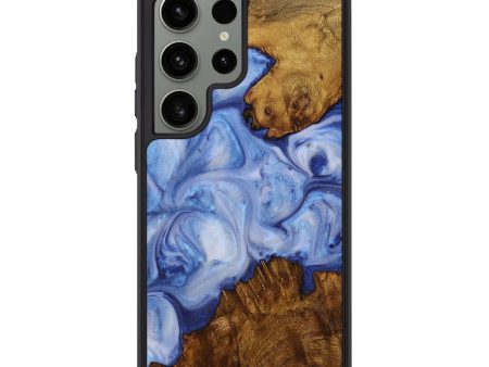 Galaxy S24 Ultra Wood+Resin Phone Case - Benjamin (Blue, 708271) Supply