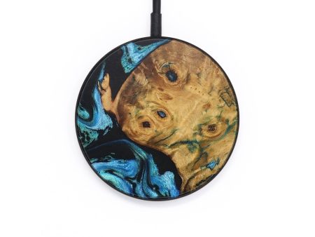 Circle Wood+Resin Wireless Charger - Braxton (Blue, 709075) Online Hot Sale