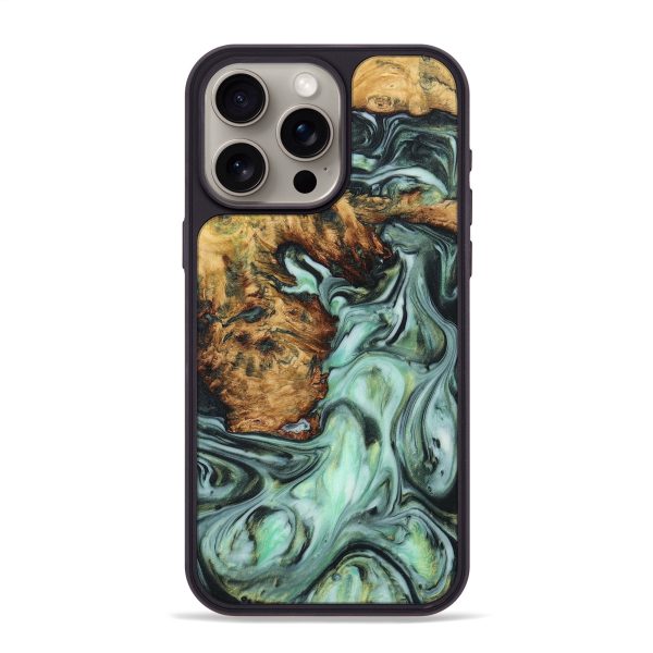 iPhone 15 Pro Max Wood+Resin Phone Case - Staci (Green, 708958) Discount