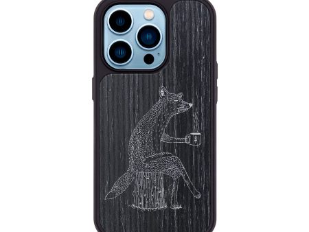 iPhone 14 Pro Wood+Resin Phone Case - Fox - Ebony (Curated) For Cheap