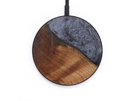 Circle Wood+Resin Wireless Charger - Belinda (Pure Black, 706762) on Sale