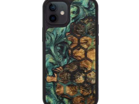 iPhone 12 Wood+Resin Phone Case - Celia (Pattern, 709016) For Sale