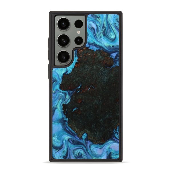 Galaxy S23 Ultra Wood+Resin Phone Case - Ainsley (Blue, 709779) Hot on Sale