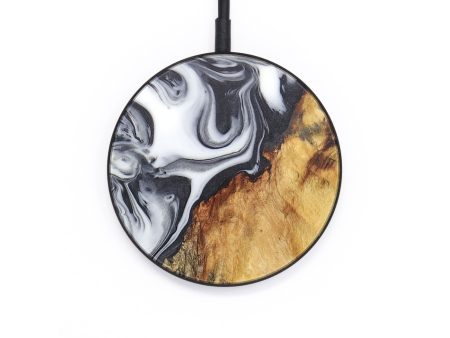 Circle Wood+Resin Wireless Charger - Alison (Black & White, 706727) Discount