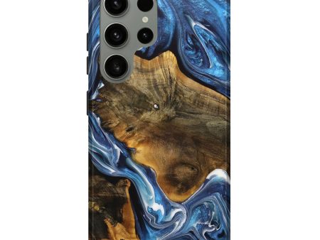 Galaxy S24 Ultra Wood+Resin Live Edge Phone Case - Everly (Blue, 707781) Discount