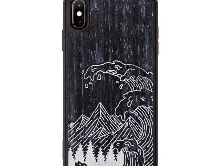 iPhone Xs Max Wood+Resin Phone Case - Wave - Ebony (Curated) Online Sale