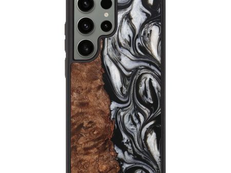 Galaxy S23 Ultra Wood+Resin Phone Case - Maddox (Black & White, 708973) Online Hot Sale