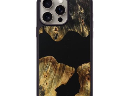 iPhone 15 Pro Max Wood+Resin Phone Case - Tevin (Pure Black, 708414) Online Sale