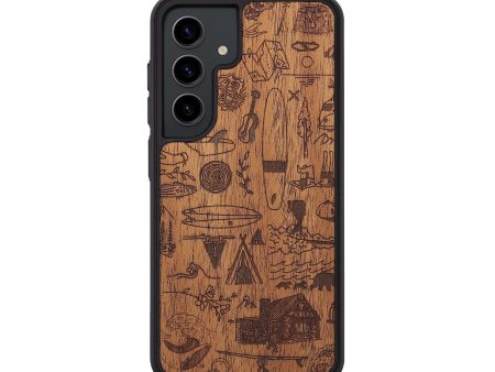 Galaxy S24 Wood+Resin Phone Case - Collage - Mahogany (Curated) Fashion