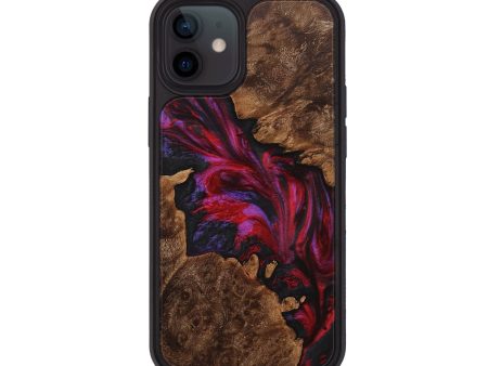 iPhone 12 Wood+Resin Phone Case - Diego (Red, 710381) Online now