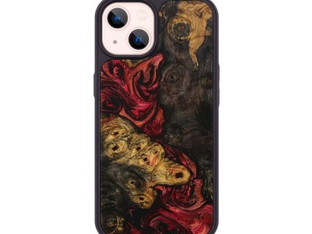 iPhone 14 Wood+Resin Phone Case - Bennett (Red, 706134) For Cheap