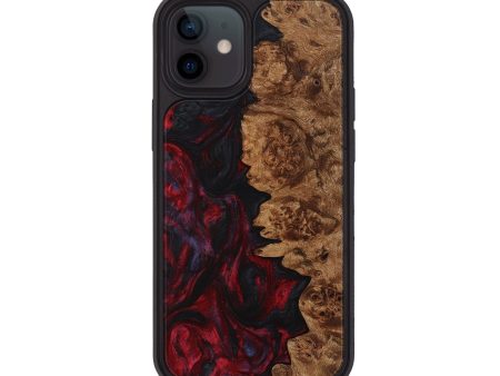 iPhone 12 Wood+Resin Phone Case - Dora (Red, 709702) For Discount